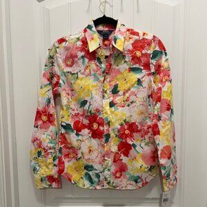 Polo Ralph Lauren Girls Floral Button Down Shirt – Size 16 (NWT)
